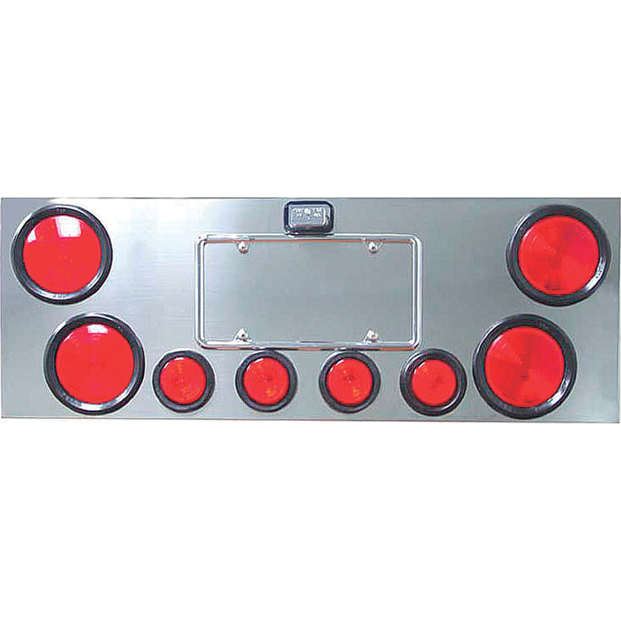 Trux Accessories Center Panel Back Plate, 4 x 4in. Light Holes and 4 x 2 1/2in. LED Lights